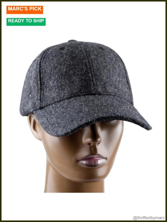 6 Panel Wool Blend Baseball Cap Adjustable Winter Dad Hat Unisex